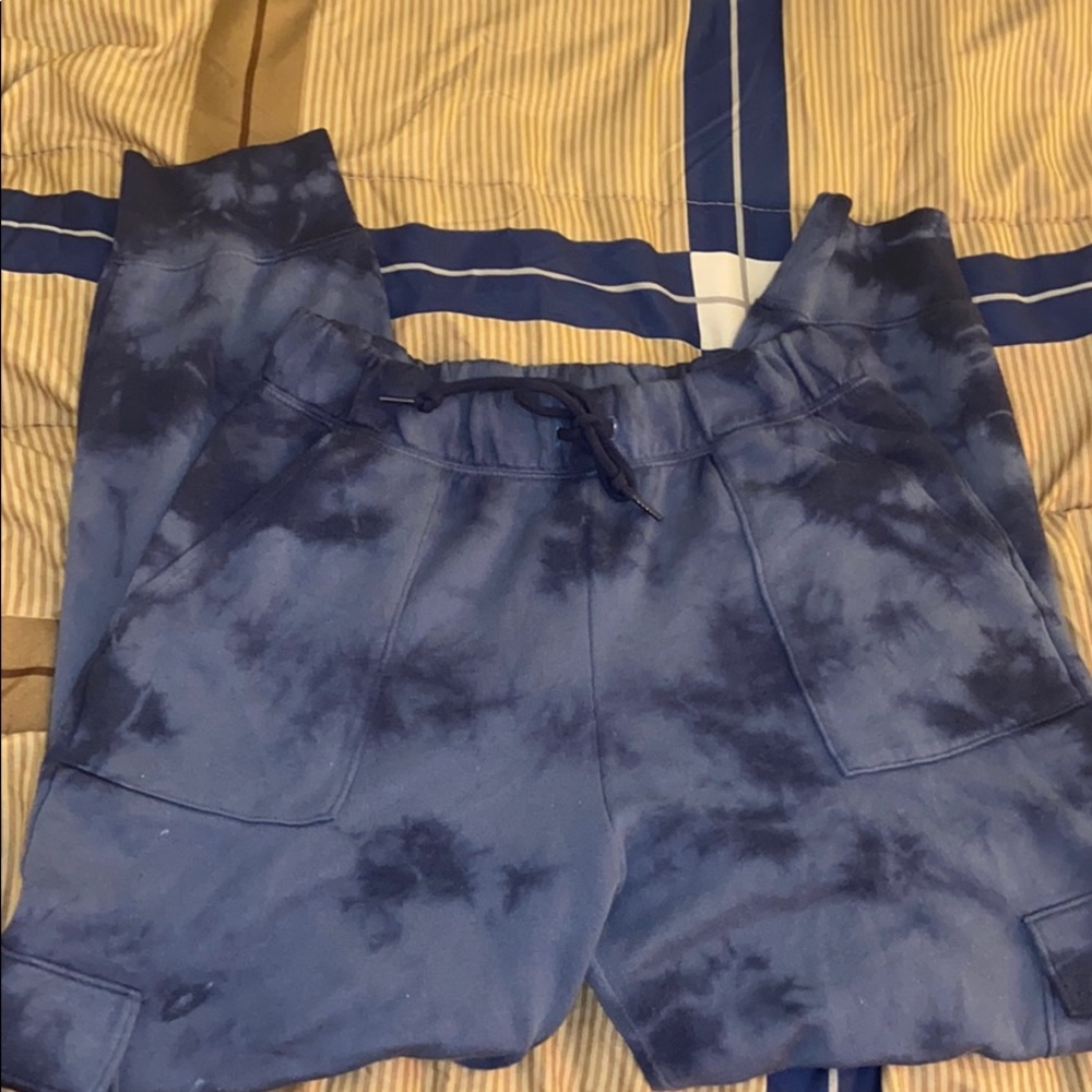 Victoria Secret Pink Blue Tie Dye Joggers
